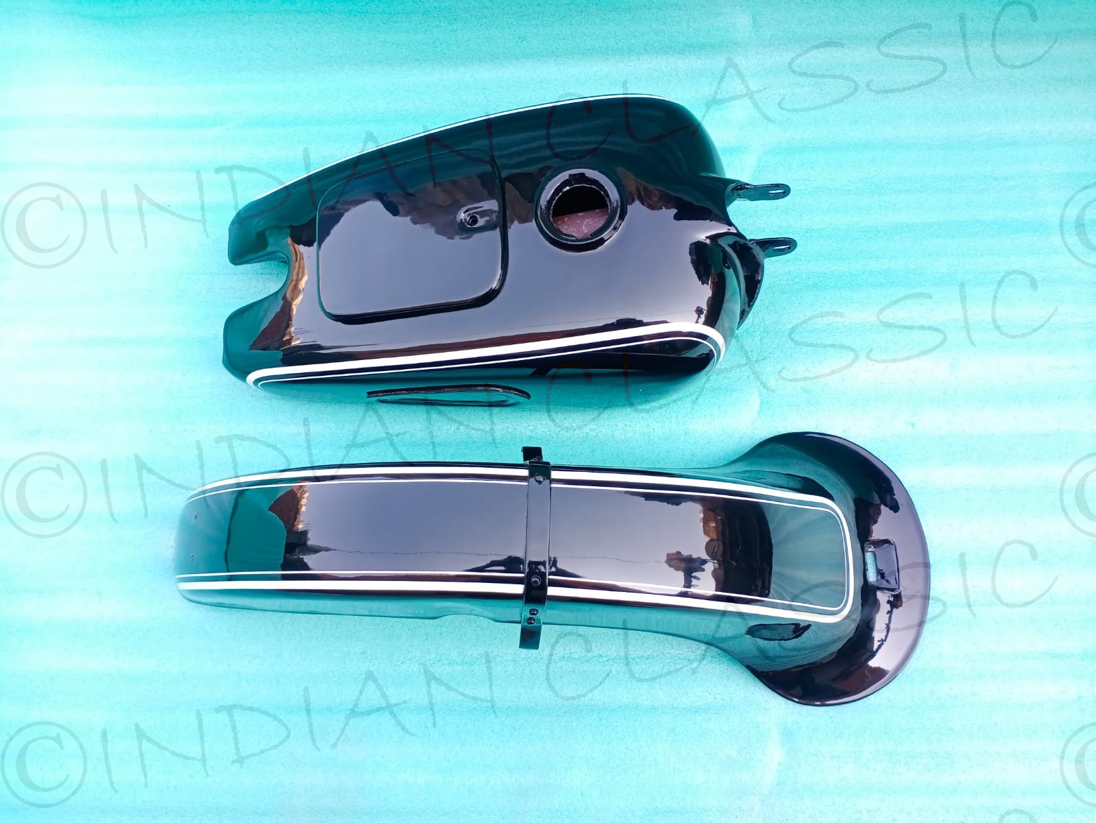 BMW R51/3 R67 R67/2 R67/3 R68 FUEL PETROL TANK + FRONT MUDGUARD BLACK PAINTED - Image 2