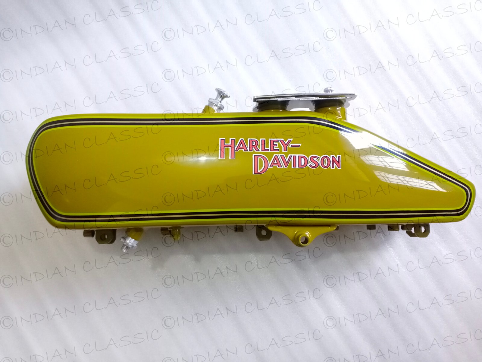 Harley Davidson JD Model 1920 To 1924 Fuel Petrol Gas Oil Tank Soldered Green Painted With Caps - Image 5