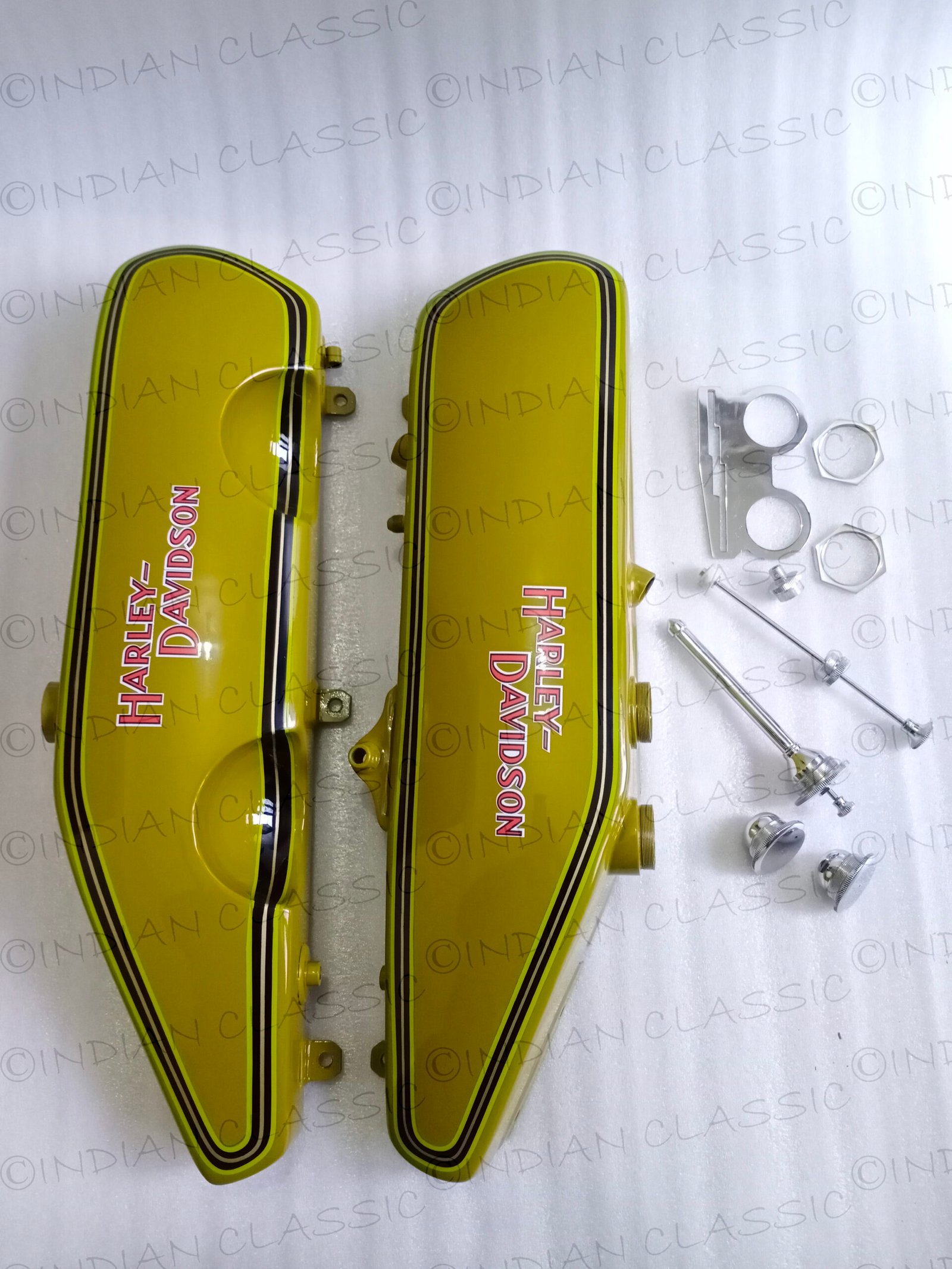 Harley Davidson JD Model 1920 To 1924 Fuel Petrol Gas Oil Tank Soldered Green Painted With Caps - Image 8