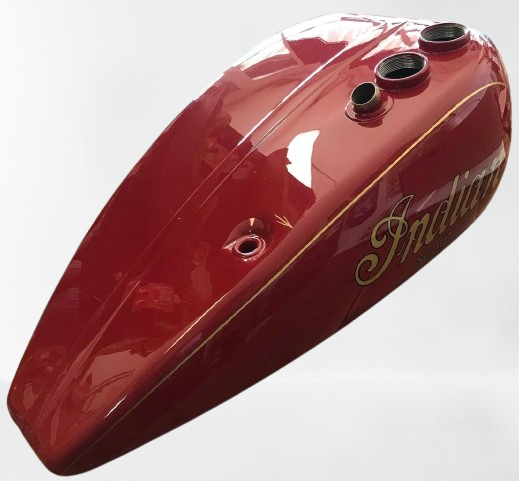 INDIAN SCOUT 101 1928-1929-1930 PETROL OIL GAS TANK RED PAINTED WITH LID CAPS