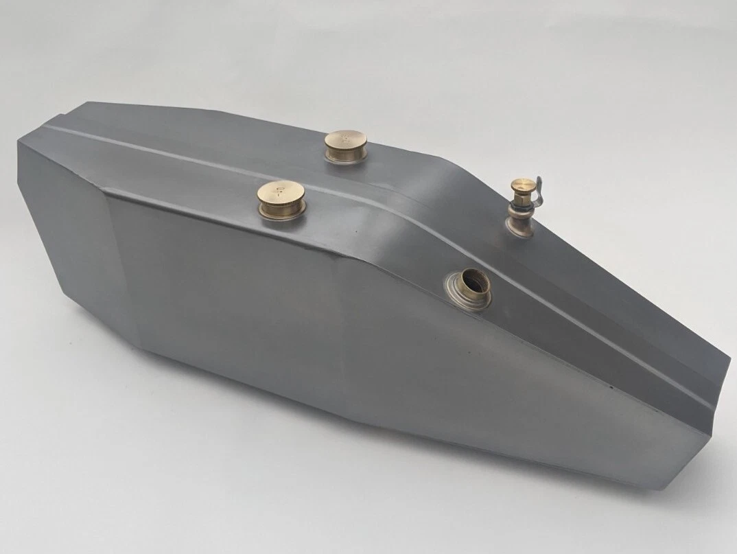 HARLEY DAVIDSON 1915 SINGLE FUEL GAS PETROL TANK TIN PLATED WITH CAPS