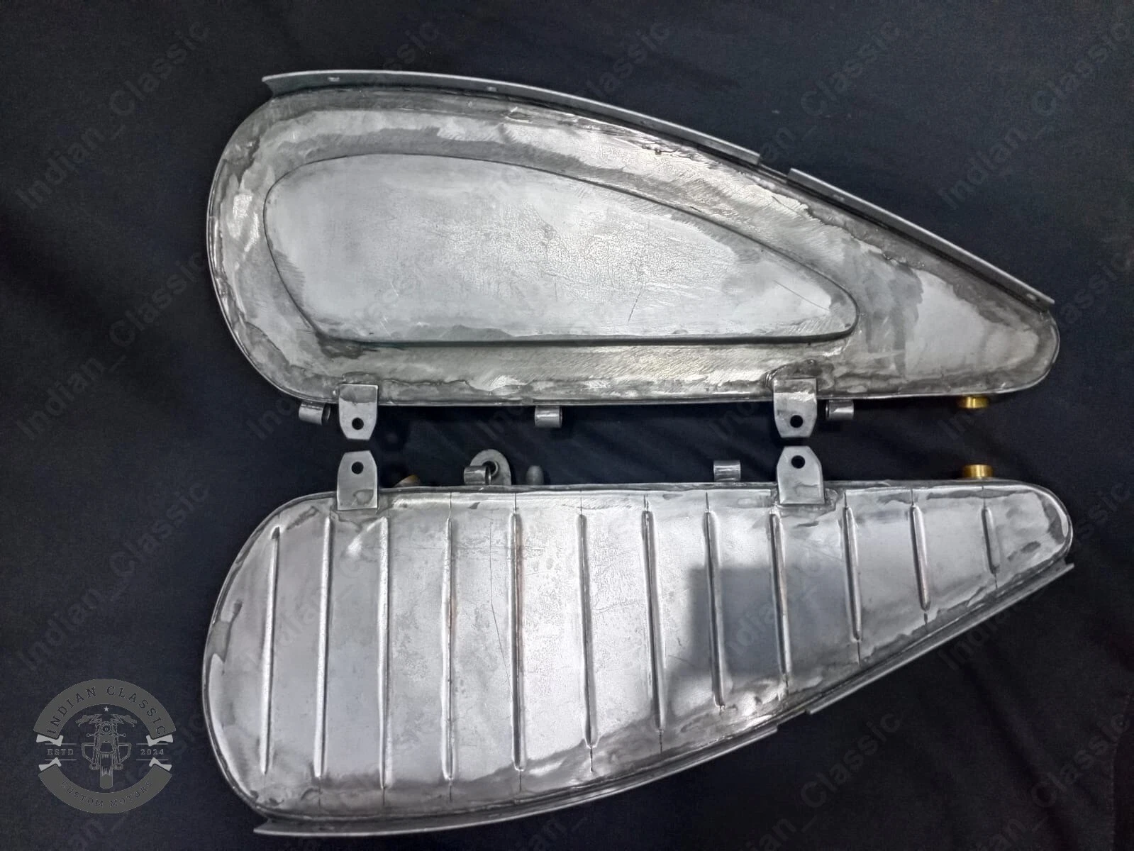 HARLEY DAVIDSON VL VLH VLD RL DL 1930 PETROL GAS FULE TANK TIN PLATED WITH CAPS - Image 6