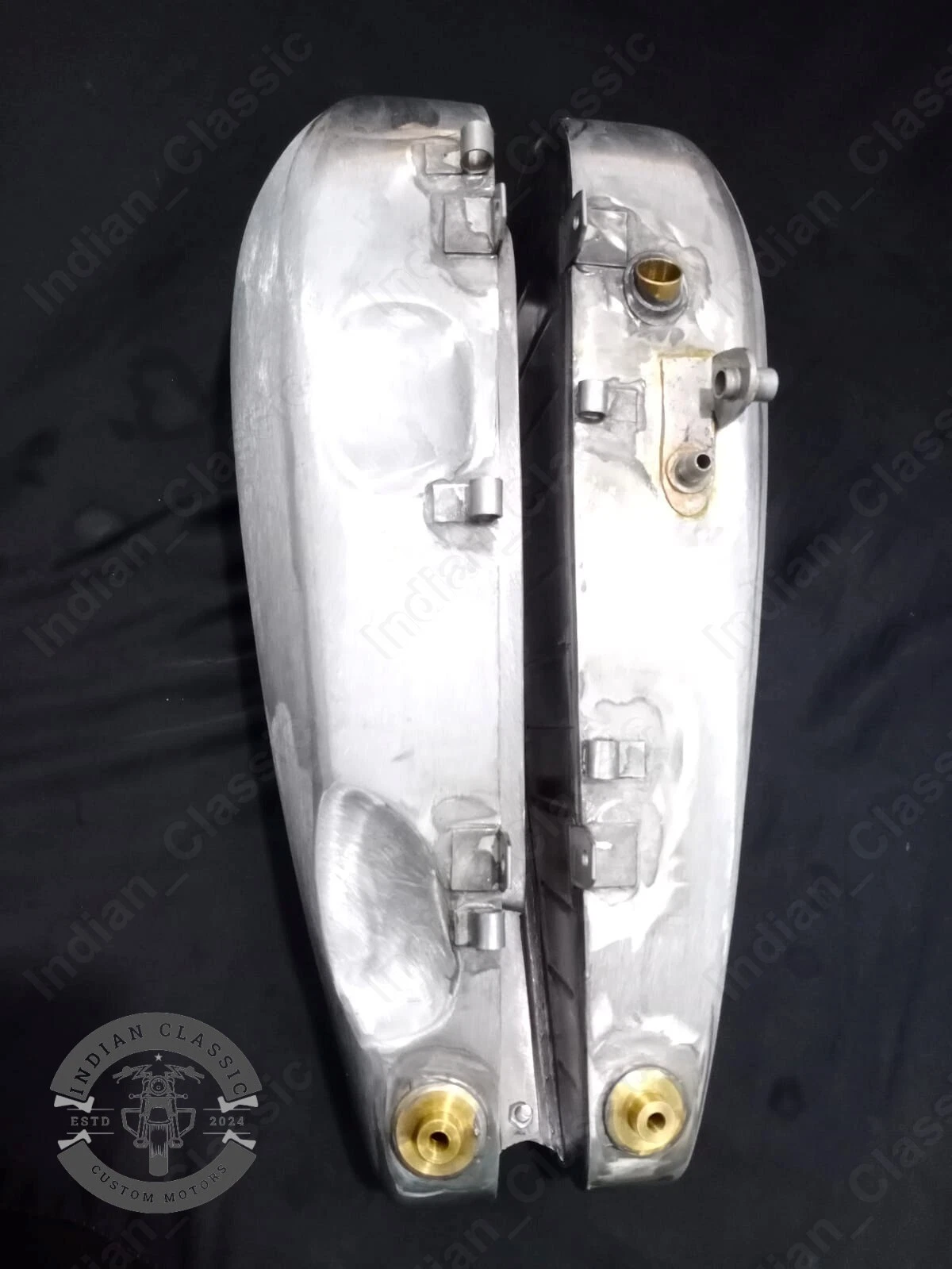 HARLEY DAVIDSON VL VLH VLD RL DL 1930 PETROL GAS FULE TANK TIN PLATED WITH CAPS - Image 5