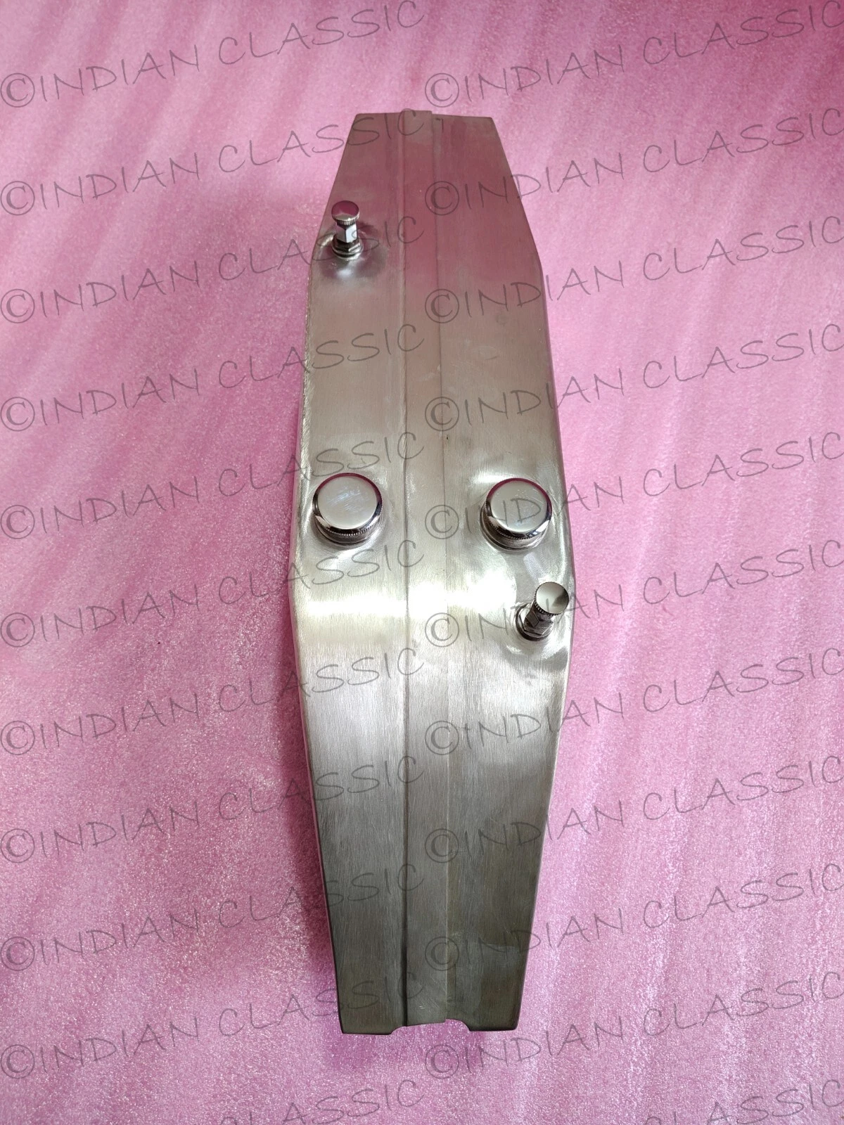 HARLEY DAVIDSON 1913 SINGLE FUEL GAS PETROL TANK TIN PLATED WITH CAPS - Image 2