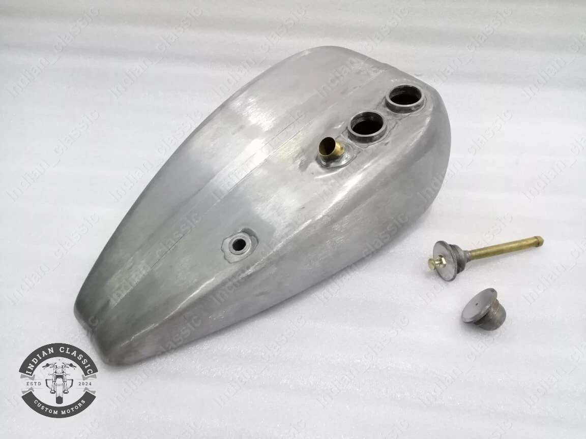 INDIAN SCOUT 101 1928-1929-1930 PETROL OIL GAS TANK TIN PLATING WITH LID CAPS - Image 2