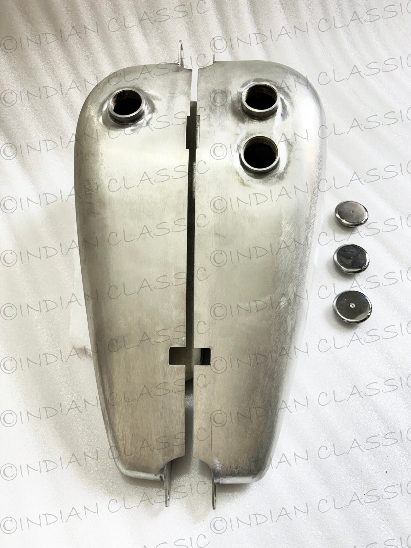 INDIAN CHIEF 1935-1937 PETROL GAS FULE TANK WITH EXTRA FULE POCKET TIN PLATING - Image 4