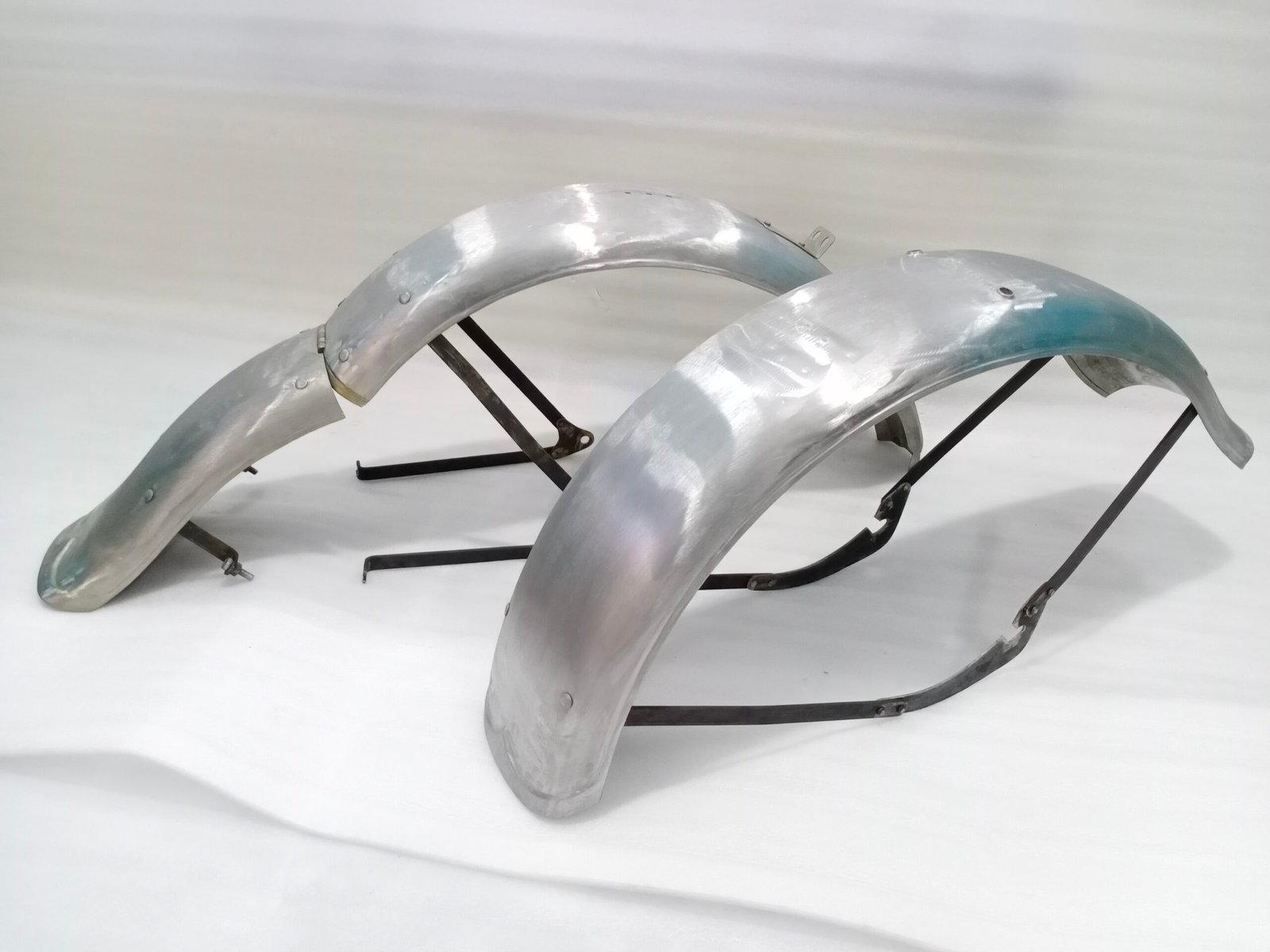 HARLEY DAVIDSON WLA MODEL 1942 & ONWARDS FRONT & REAR MUDGUARD SET RAW - Image 8