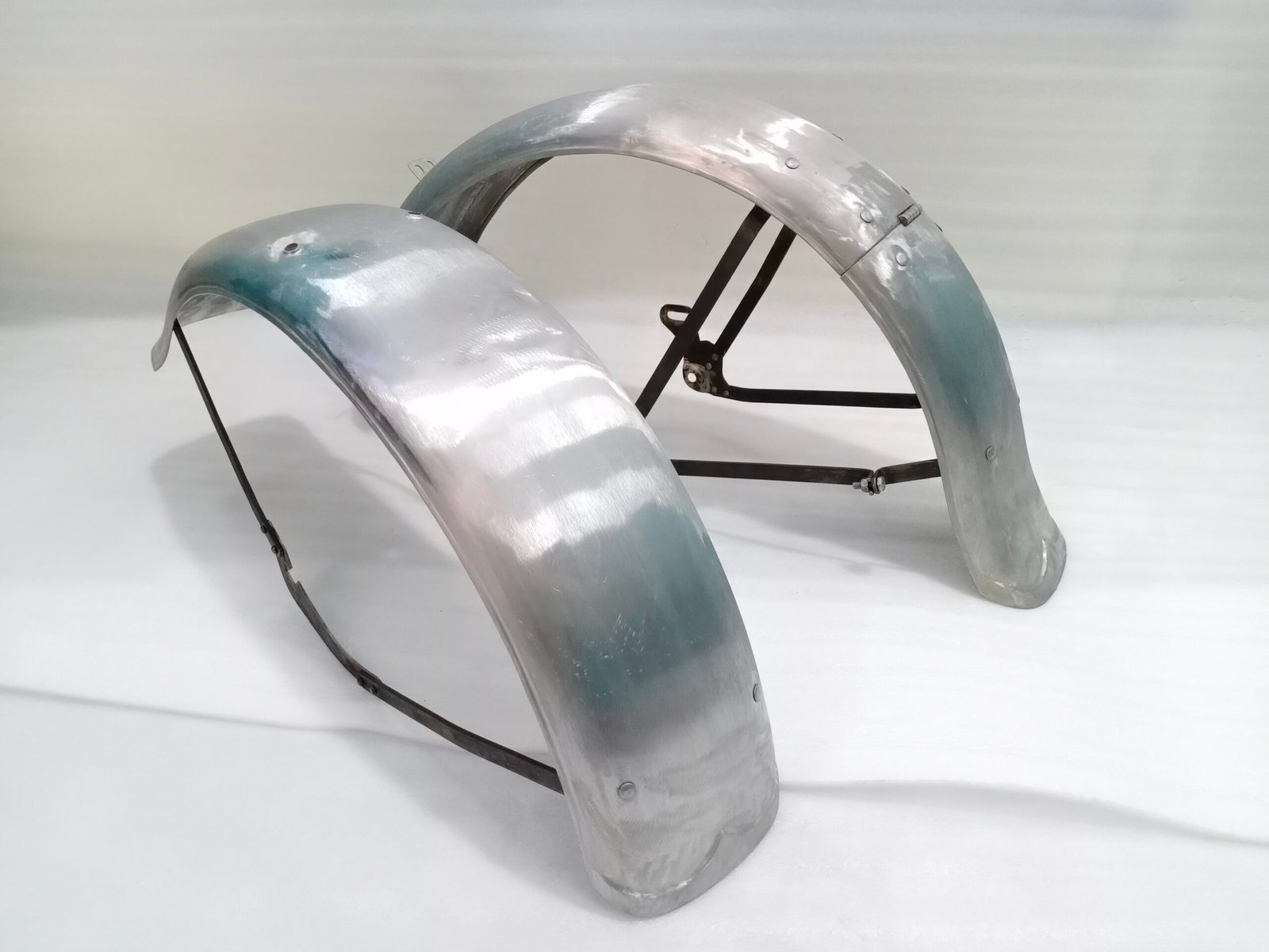 HARLEY DAVIDSON WLA MODEL 1942 & ONWARDS FRONT & REAR MUDGUARD SET RAW - Image 2