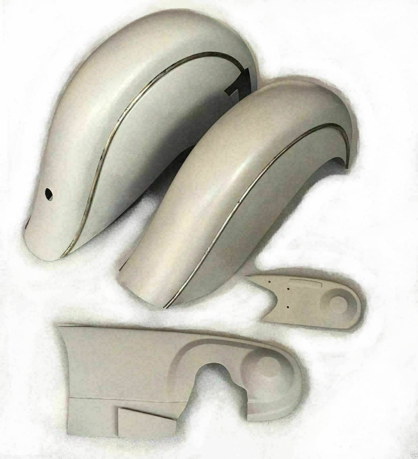 Indian Chief 1941-1951 Front & Rear Fenders, Chain Guard, Belt Guard & Tool Box White Painted