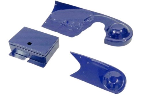 Indian Chief 1941-1951 Front & Rear Fenders, Chain Guard, Belt Guard & Tool Box Blue Painted - Image 4