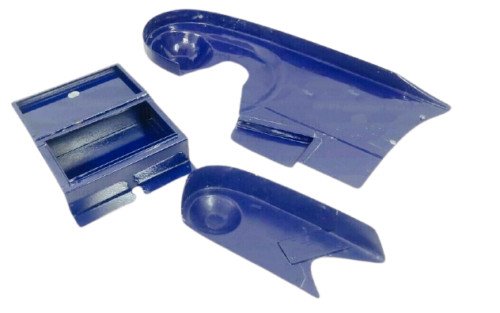 Indian Chief 1941-1951 Front & Rear Fenders, Chain Guard, Belt Guard & Tool Box Blue Painted - Image 6