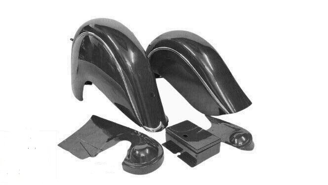 Indian Chief 1941-1951 Front & Rear Fenders, Chain Guard, Belt Guard & Tool Box Black Painted