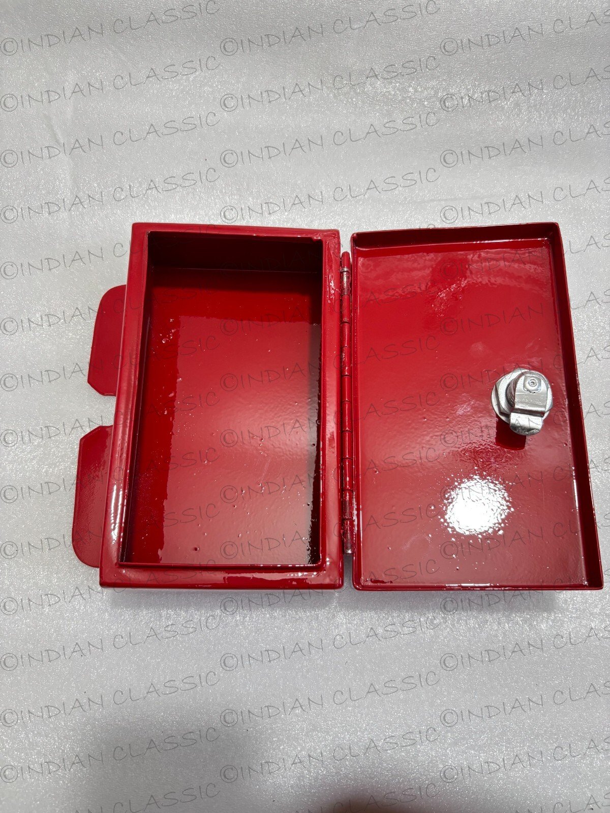 Indian Chief 1941-1951 Front & Rear Fenders, Chain Guard, Belt Guard & Tool Box Red Painted - Image 9