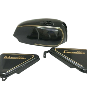 Norton Commando Roadster 850 Fuel Petrol Tank +Side Panels Steel Black & Gold Painted + Cap (Copy)