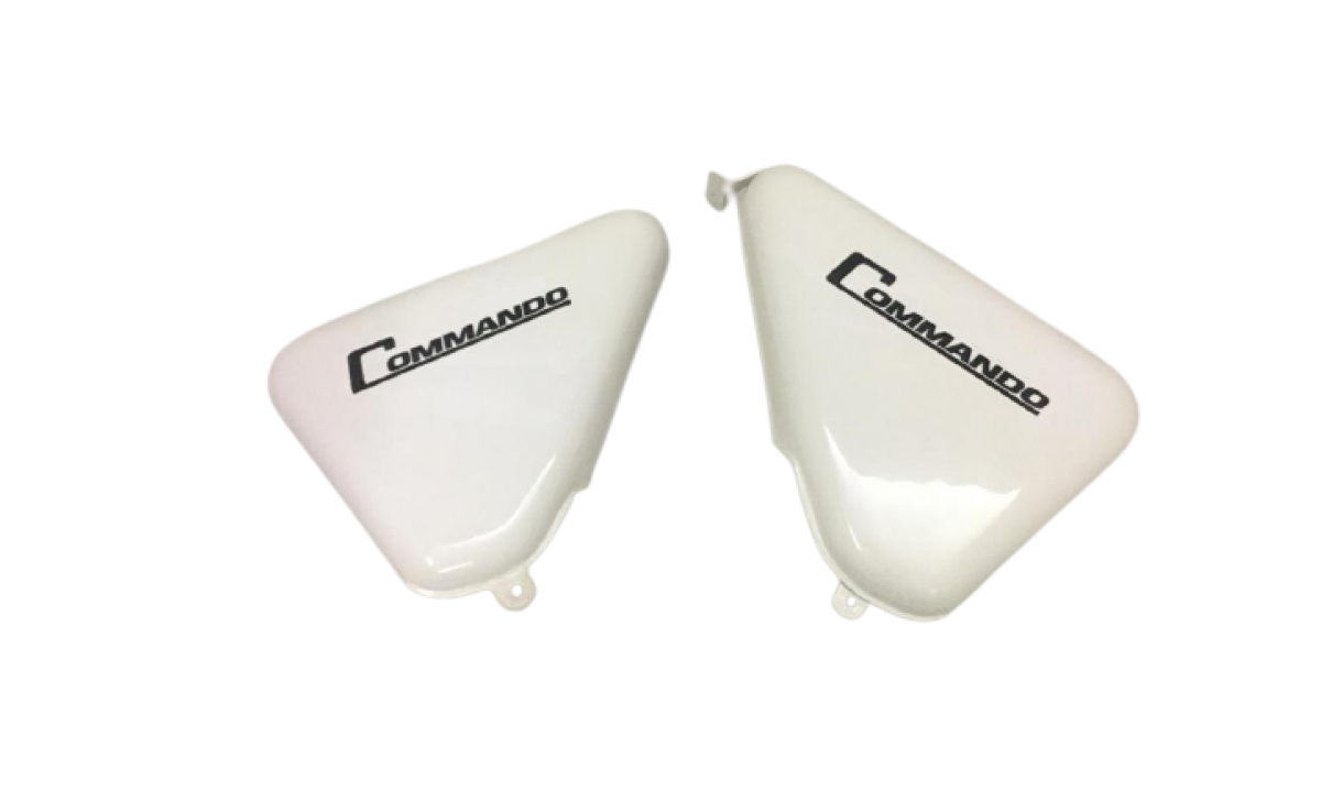 Norton Commando Roadster 850 Side Panels Steel White Painted