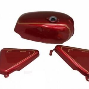 Norton Commando Roadster 850 Fuel Petrol Tank + Side Panels Steel Cherry & Gold Painted + Cap