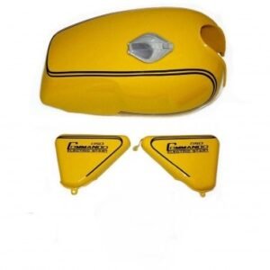 Norton Commando Roadster 850 Fuel Petrol Tank + Side Panels Steel Yellow Painted + Cap