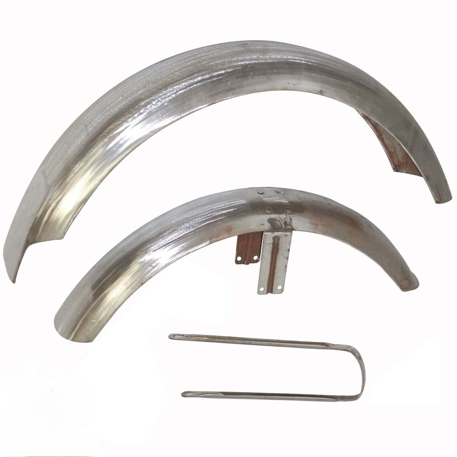 Norton Commando Roadster Mudguard Fender Set With Stay Steel Raw