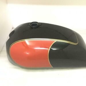 Norton Commando Interstate Fuel Petrol Gas Tank Steel Black & Red Painted With Cap
