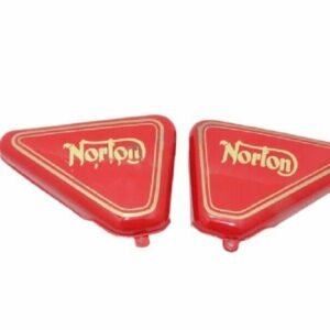 Norton Commando Roadster 850 Side Panels Steel Red & Gold Painted