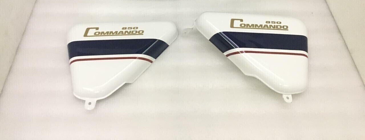 Norton Commando Roadster 850 Side Panels Steel White Painted