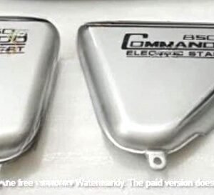 Norton Commando Roadster 850 Side Panels Steel Silver & Black Line Painted