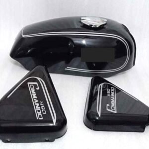 Norton Commando Roadster 850 Fuel Petrol Tank + Side Panels Steel Black Painted + Cap (Copy)