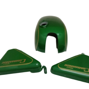 Norton Commando Roadster 850 Fuel Petrol Tank + Side Panels Steel Green & Gold Painted + Cap