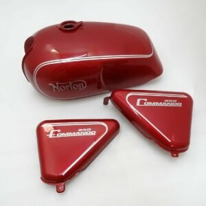 Norton Commando Roadster 850 Fuel Petrol Tank + Side Panels Steel Cherry Painted + Cap