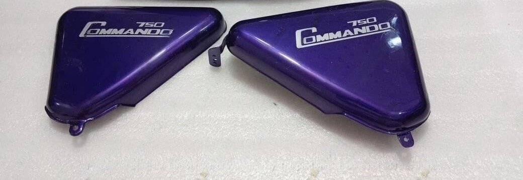 Norton Commando Roadster 750 Side Panels Steel Purple Painted