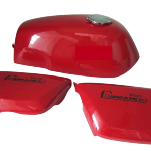 Norton Commando Fastback Fuel Petrol Tank + Side Panels Steel Red Paint With Cap