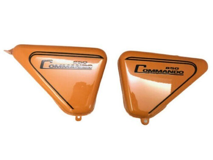 Norton Commando Roadster 850 Side Panels Steel Orange Painted