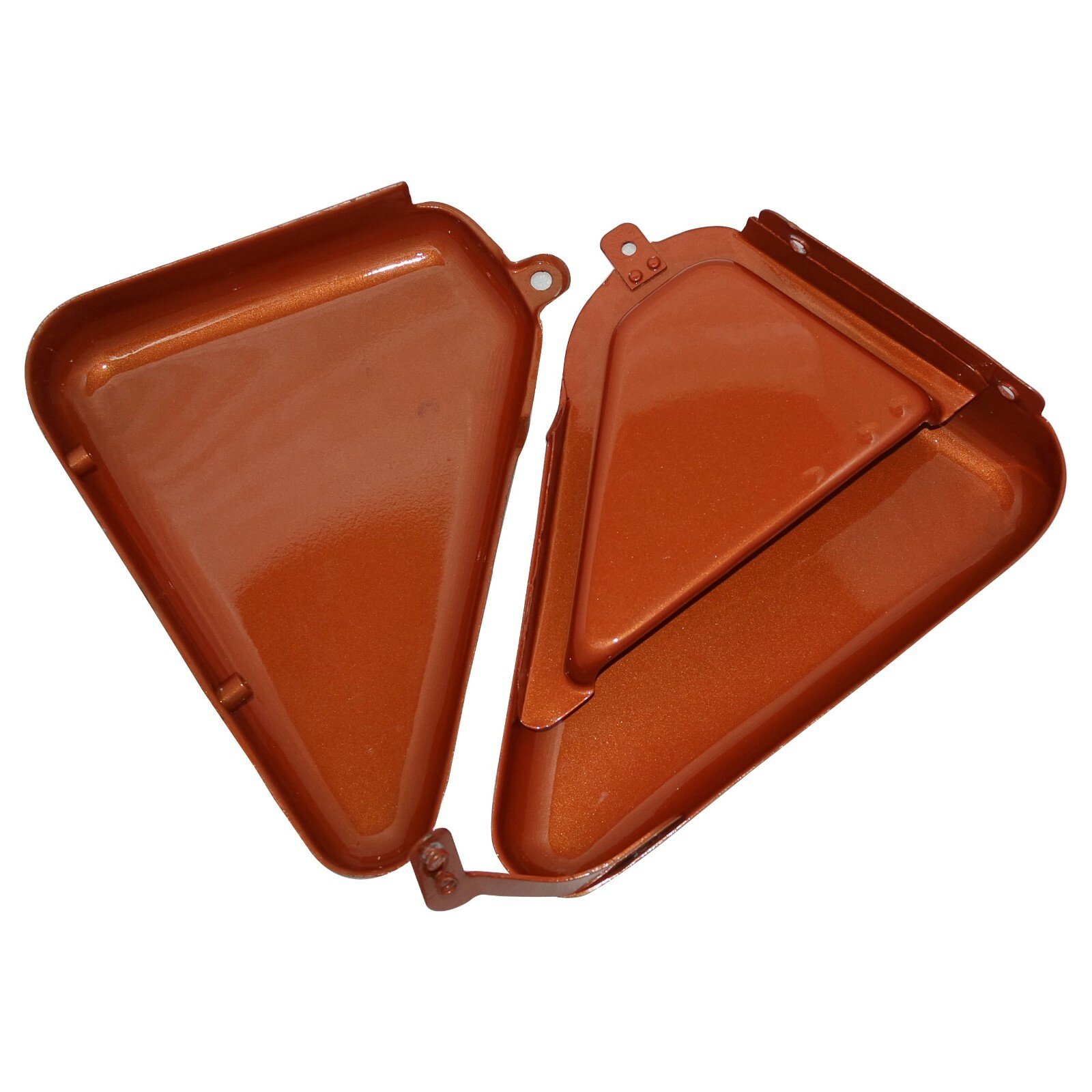 Norton Commando Roadster 850 Side Panels Steel Orange Painted - Image 2