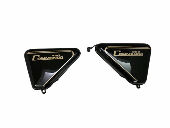 Norton Commando Roadster 850 Side Panels Steel Black Painted