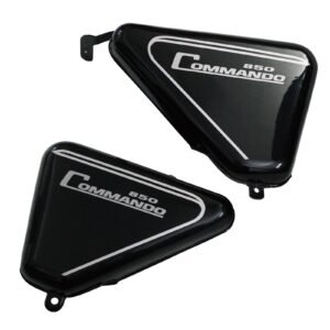 Norton Commando Roadster 850 Side Panels Steel Black & White Painted