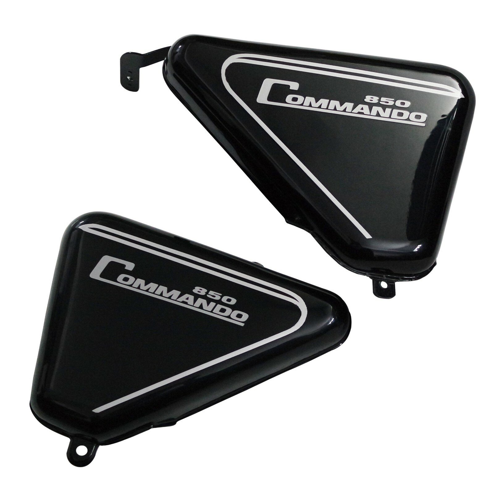 Norton Commando Roadster 850 Side Panels Steel Black & White Painted