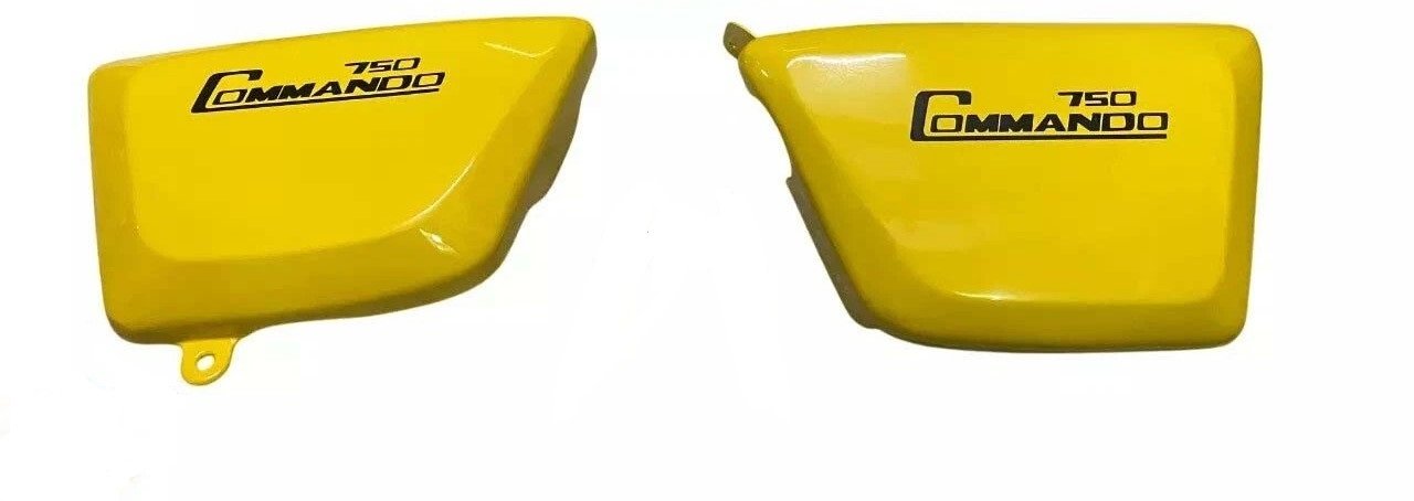 Norton Commando Interstate Toolbox & Oil Tank Side Panel Steel Yellow Painted