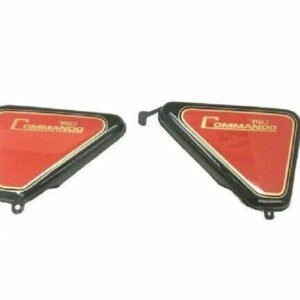 Norton Commando Roadster 850 Side Panels Steel Red & Black Painted