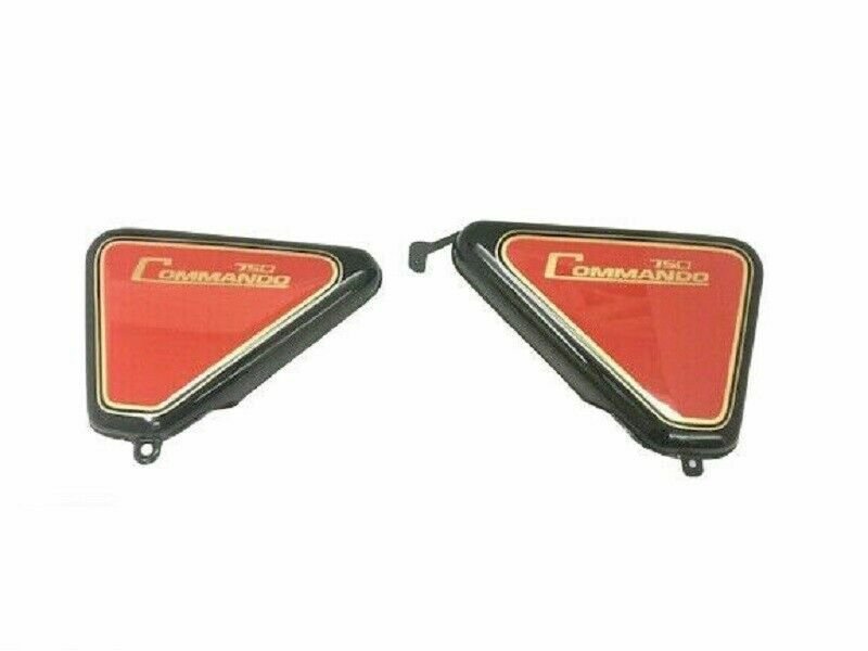 Norton Commando Roadster 850 Side Panels Steel Red & Black Painted