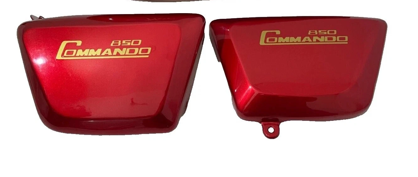 Norton Commando Interstate Toolbox & Oil Tank Side Panel Steel Cherry Painted