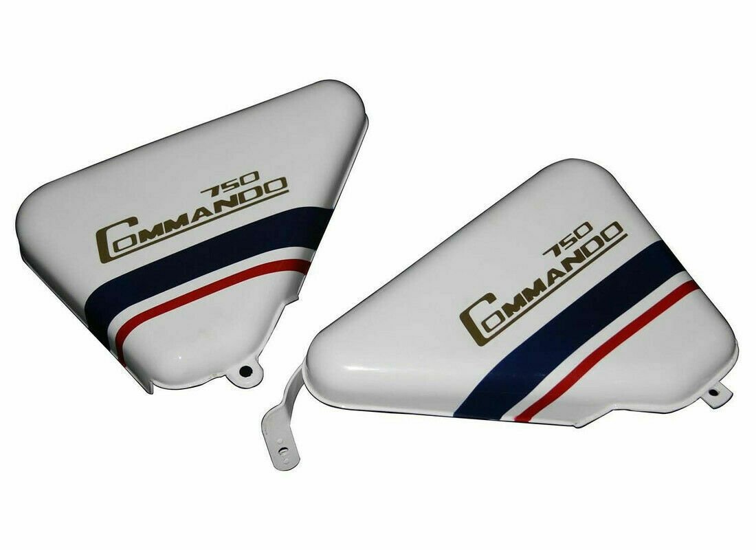 Norton Commando Roadster 750 Side Panels Steel White Painted