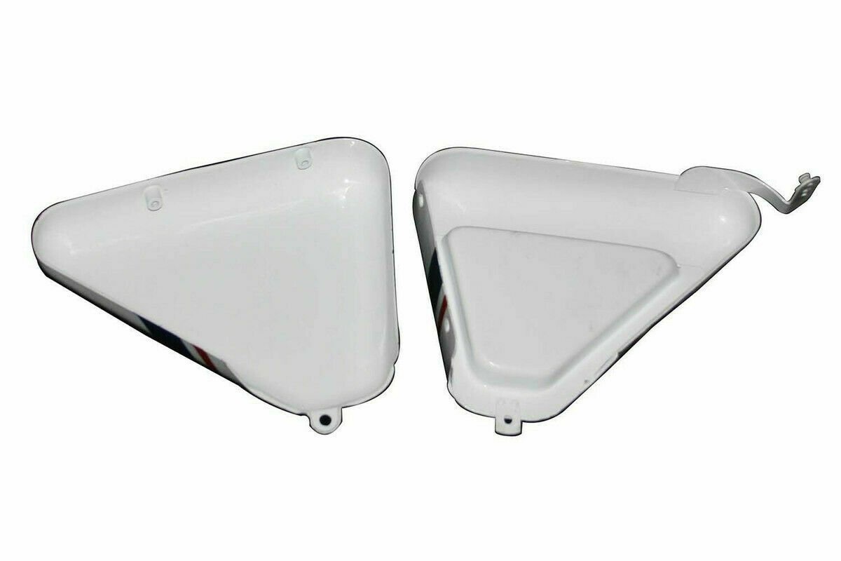 Norton Commando Roadster 750 Side Panels Steel White Painted - Image 2