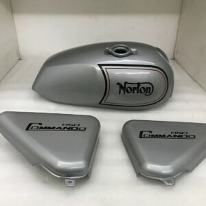 Norton Commando Roadster 750 Fuel Petrol Tank + Side Panels Steel Silver Painted + Cap